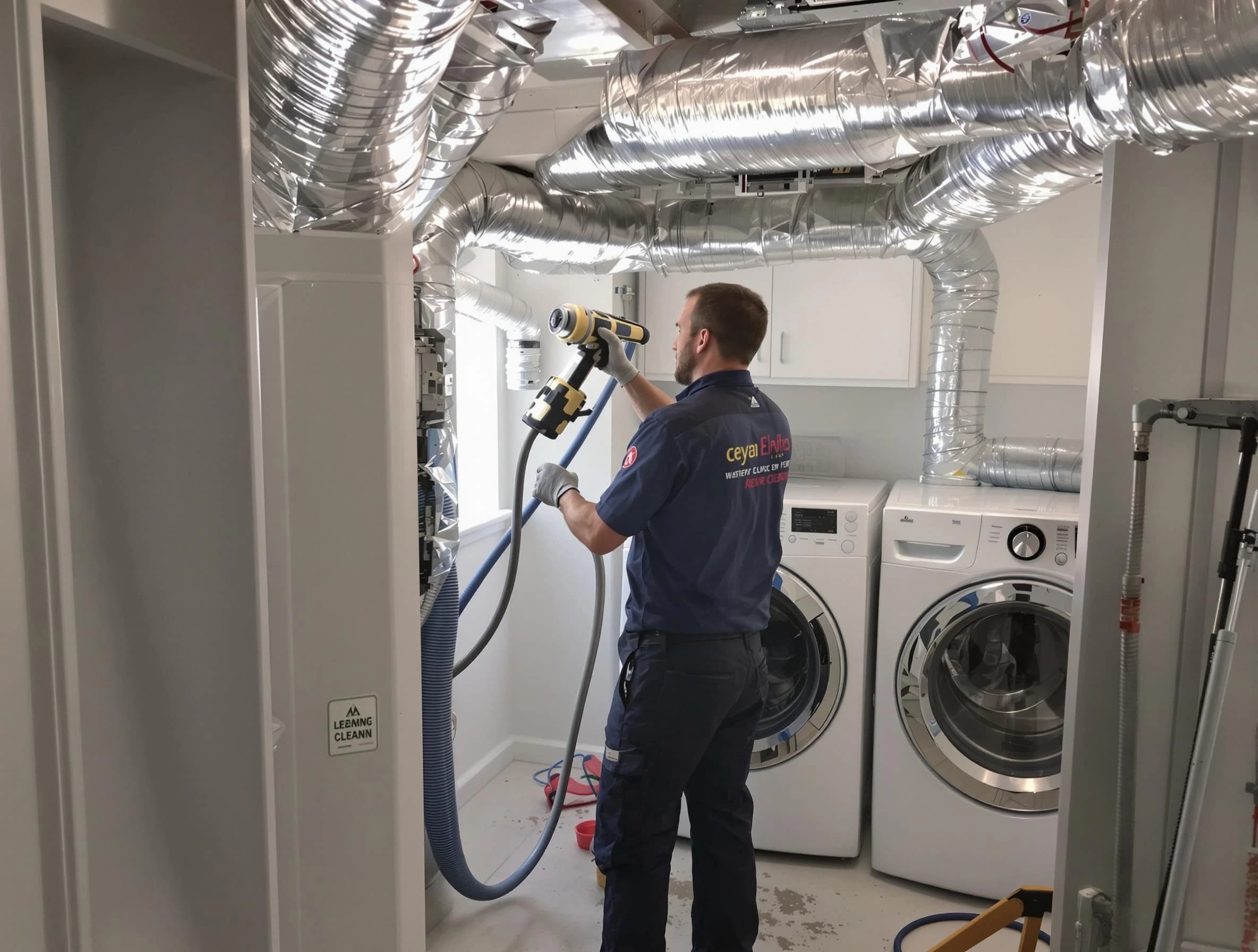 Marietta Dryer Vent Cleaning specialist using advanced equipment for thorough duct cleaning in Marietta